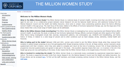 Desktop Screenshot of millionwomenstudy.org